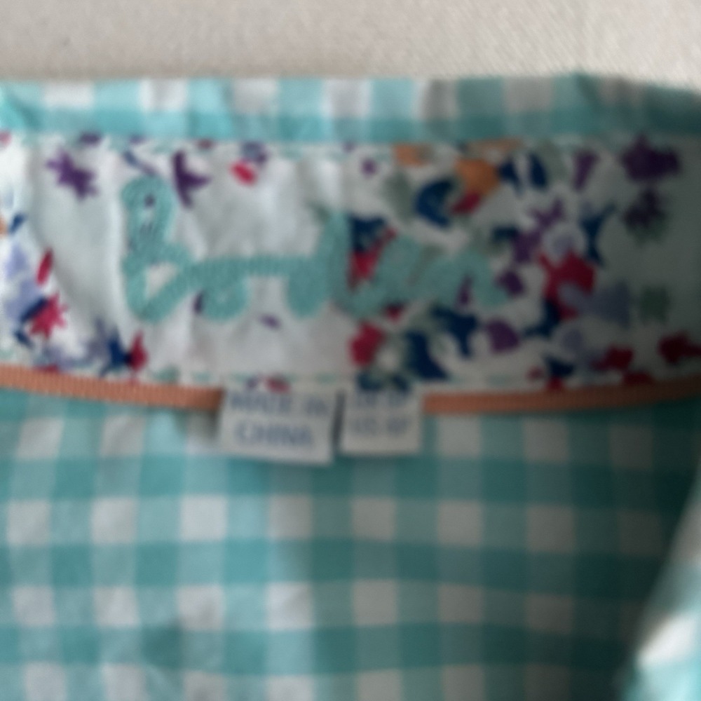 Women's Boden Gingham Shirt Blue White Check Cottagecore Tailored Preppy US 4P - Picture 13 of 13